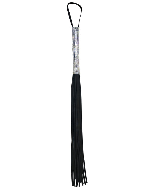 Vegan Leather Sparkle Flogger with Glitter Handle for Role Play