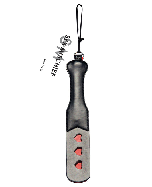 Sex and Mischief Heart Paddle split design heart cut-outs with sturdy handle for playful impact play