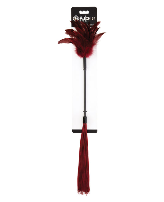 Sex and Mischief Bondage Tickler Dual-Action Feathers Silicone Strands for Sensory Play and Bedroom Excitement