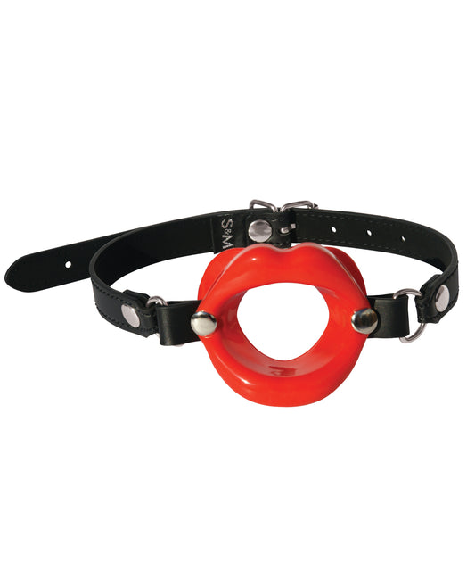 Red Silicone Lips Mouth Gag with Adjustable Vegan Leather Strap
