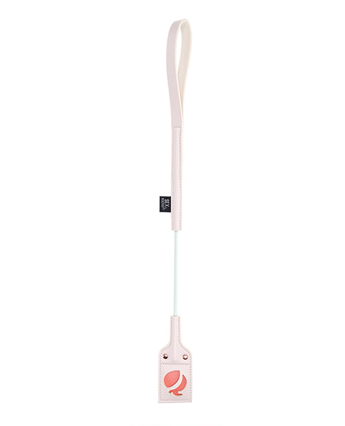 Sex and Mischief Bondage Crop Playful Peach Cutout Sturdy Handle for Sensation Play and Bedroom Fun