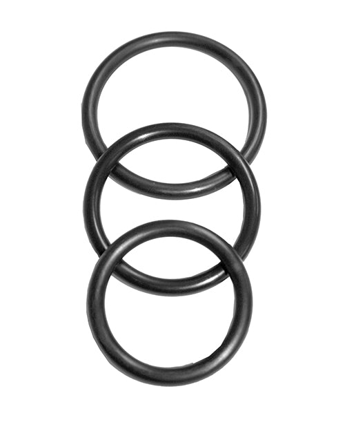 Sex & Mischief Nitrile Cock Ring Set with 3 Adjustable Sizes