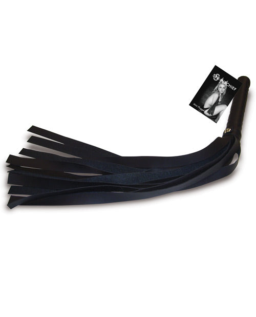 Sex and Mischief Mini Flogger Vinyl Fabric Nickel-Free Hardware for Discreet Bondage Play