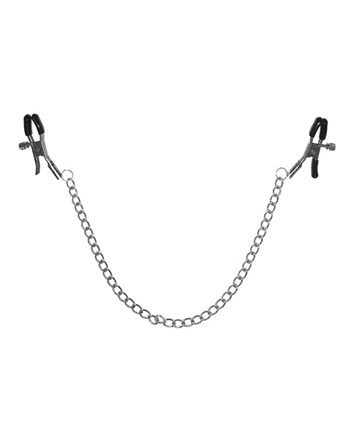 Sex & Mischief Adjustable Chained Nipple Clamps with Comfort Tips