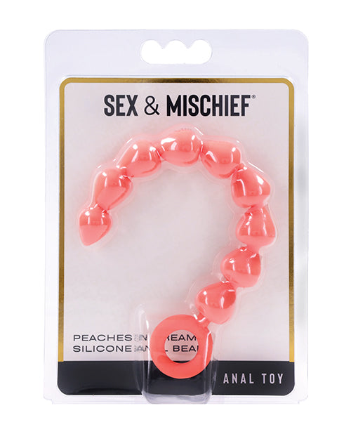 Peaches 'n CreaMe Silicone Anal Beads with Ergonomic Handle