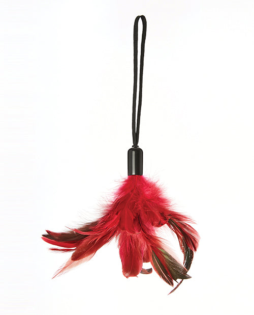 Sportsheets Bondage Feather Tickler Red Rooster Feathers Nylon Cord for Sensual Bedroom Play