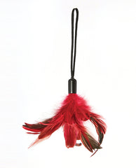Sportsheets Bondage Feather Tickler Red Rooster Feathers Nylon Cord for Sensual Bedroom Play