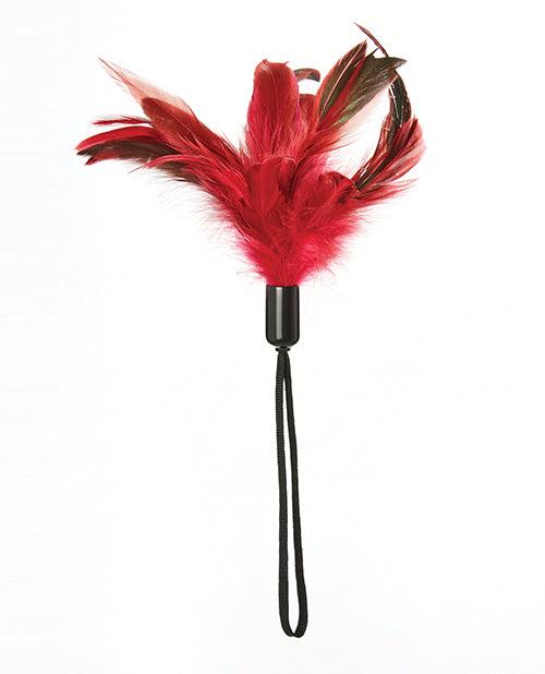 Red Feather Tickler with Nylon Cord for Sensual Play by Sportsheets