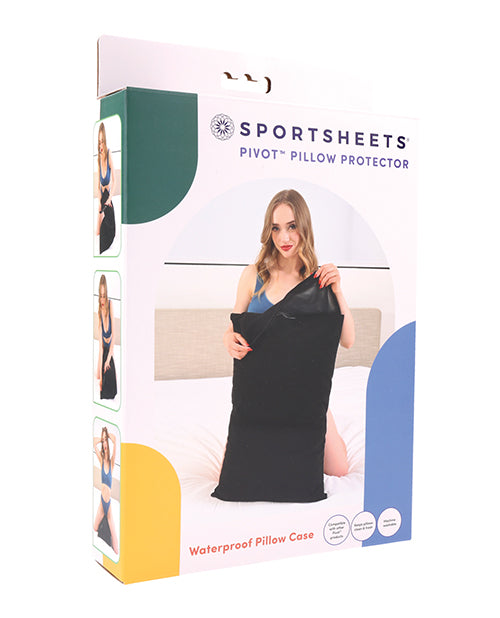 Pivot Pillow Protector Black Soft Fabric Secure Hook and Loop Closure for Pillow Protection