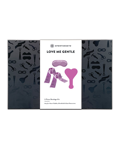 Sportsheets Bondage Kit with Blindfold, Silk Restraints and Acrylic Heart Paddle for Sensory BDSM Play
