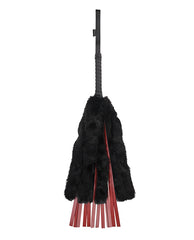 Saffron Bondage Flogger Faux Fur Strands Faux Leather Strands for Sensory Play and Restraint