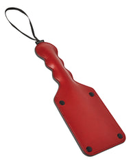 Saffron Bondage Paddle Red Vegan Leather Wrist Loop for Secure Sensual Impact Play