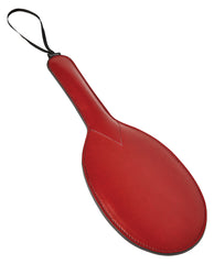 Saffron Bondage Paddle Vegan PU Leather Crimson with Wrist Loop for Secure Impact Play