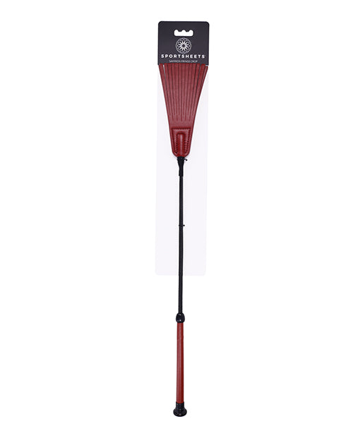 Saffron Bondage Crop Split-Tip Red Design with Tassels for Sensation and Impact Play