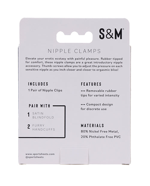 Sexperiments Adjustable Nipple Clamps with Rubber Tips