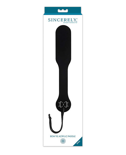 Sincerely Acrylic Paddle Bow Tie Shape Black Design for Sensory Play and Bondage Restraint
