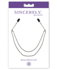 Sincerely Nipple Clips Chainmail Double Strand Diamond Gems Adjustable Clamps for Decorative Chest Jewelry