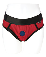 Sportsheets Strap-On Harness Red XX-Large Soft Fabric Dual Bullet Pockets for Secure Comfortable Fit