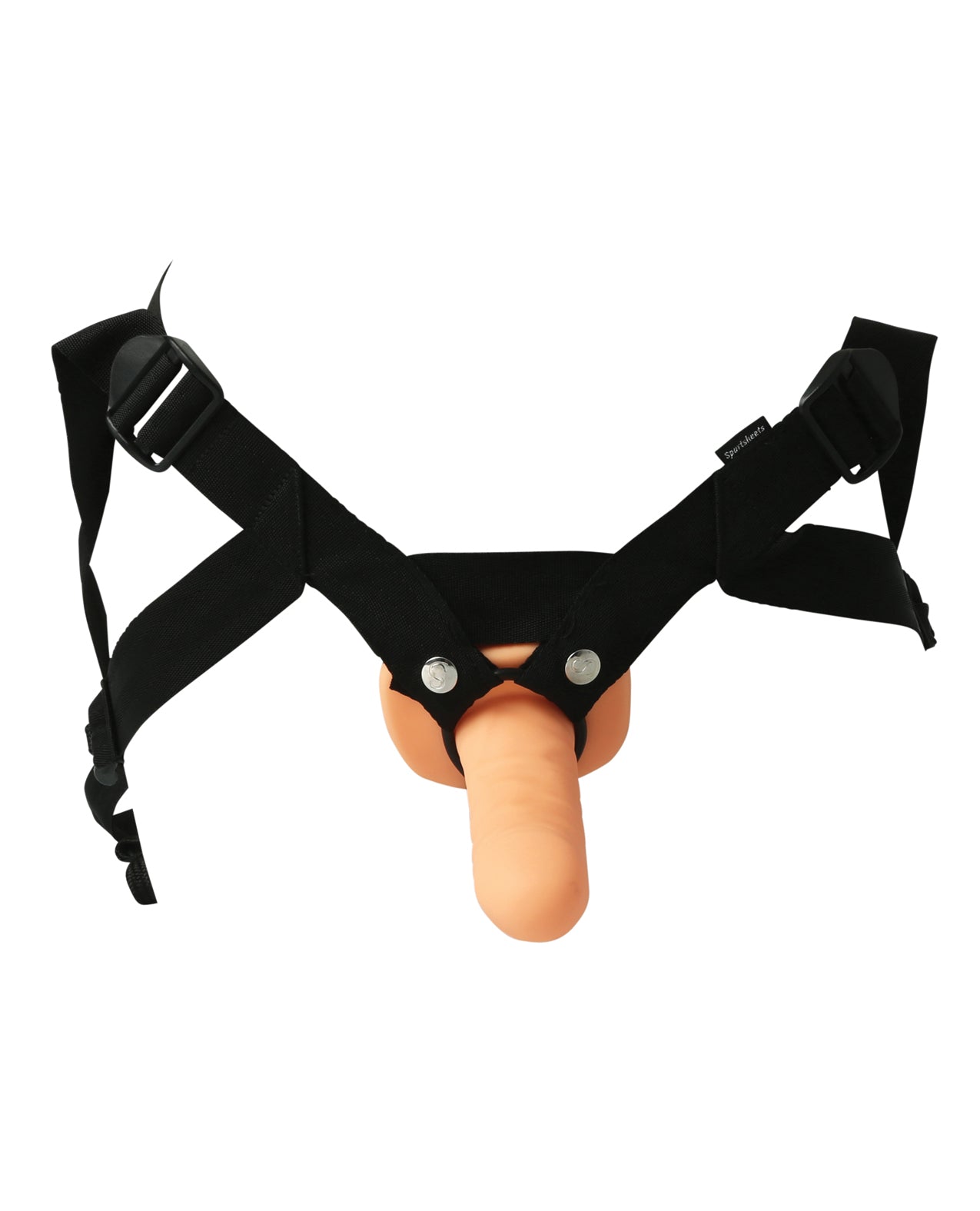 Everlaster Stud White Hollow Strap-On Harness with Adjustable Straps