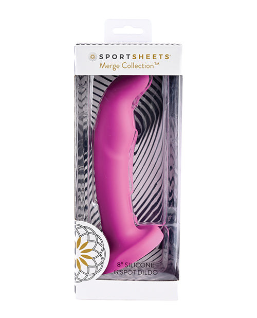 Sportsheets Silicone Dildo Curved G Spot Flared Base Harness Compatible for Intense Internal Stimulation