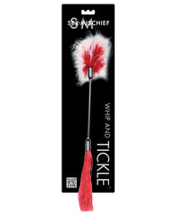 Sex & Mischief Bondage Toy Whip & Tickle Turkey Feather Silicone Threads for Sensation Play and Teasing