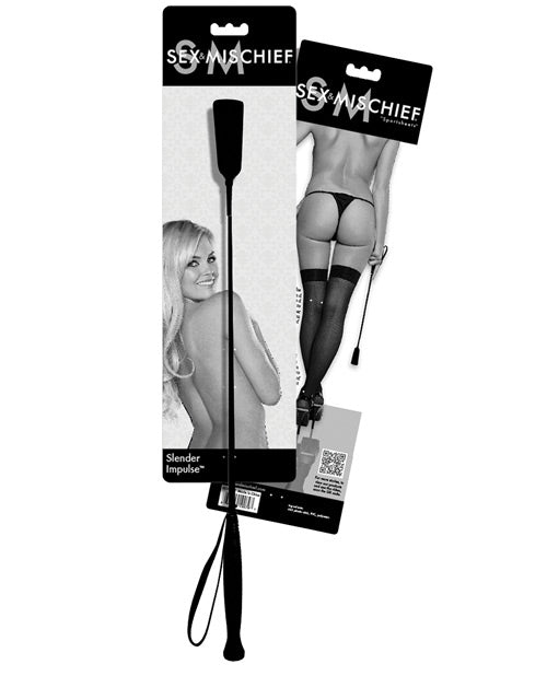 Sex and Mischief Bondage Crop with Slender Design and Leather Grip for Precise Control and Impact Play