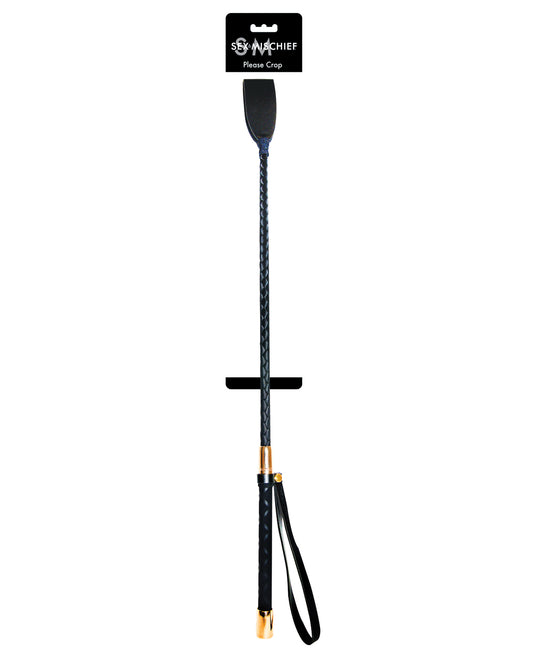 Sex and Mischief Bondage Crop Vegan Leather Rose Gold Handle for Sensual Impact Play