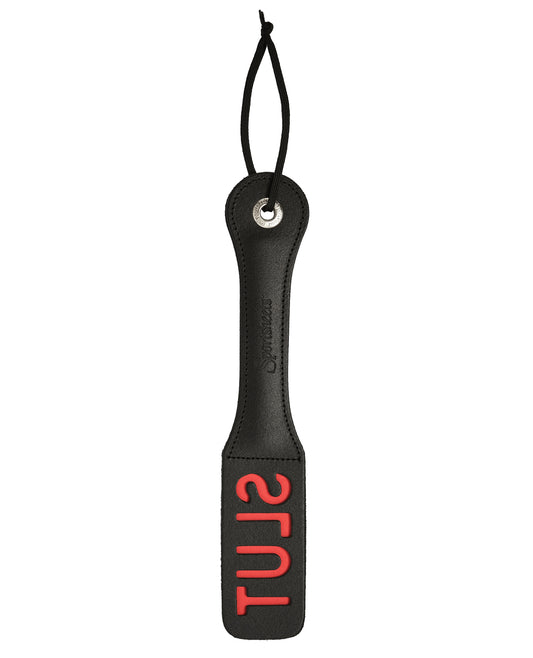 Sportsheets Bondage Restraint Leather Impression Paddle with Bold S-L-U-T Lettering for Impact BDSM Play