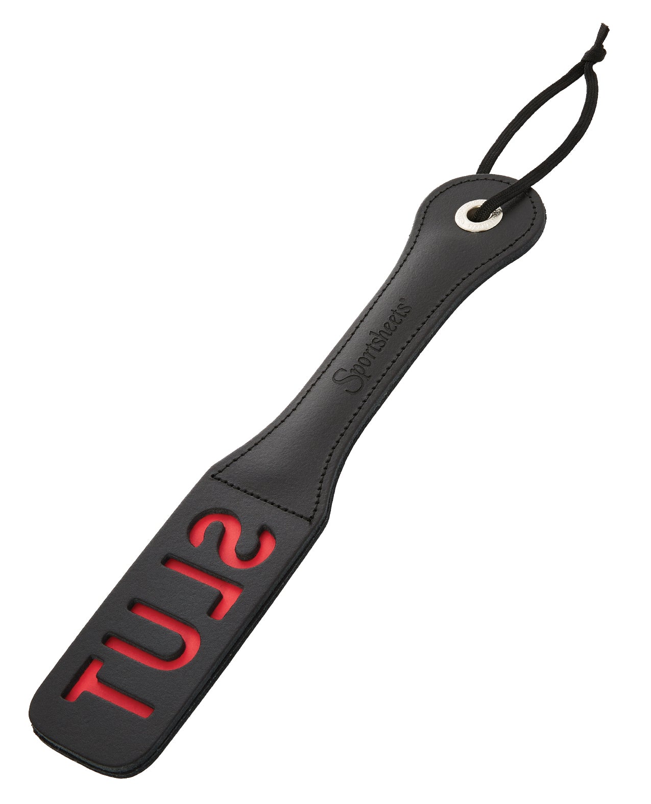 Sportsheets Leather Impression Paddle with S-L-U-T Lettering