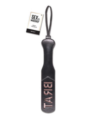 Brat Bondage Paddle with BRAT Imprint Faux Leather for Sensation Play and BDSM Restraint