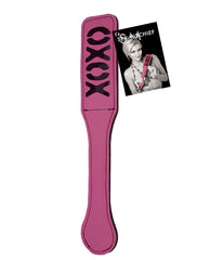 Sex and Mischief Bondage Paddle Vegan Leather XOXO Cut-Out Pink for Sensual Impact Play