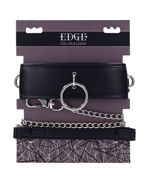 Edge Bondage Collar and Leash Padded Faux Leather Multiple Attachment Rings for Comfortable Restraint Play