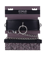 Edge Bondage Collar and Leash Padded Faux Leather Multiple Attachment Rings for Comfortable Restraint Play