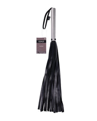 Edge Bondage Flogger with Faux Leather Falls and Stainless Steel Handle for Precise Sensation Play