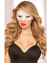 Seven 'til Midnight Lingerie Eye Mask Galloon Lace Satin Ribbon Ties for Sensual Wear