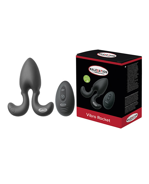 Malesation Anal Plug Black Remote Controlled 10 Vibrations Silicone and ABS for Intense Anal Stimulation