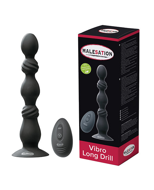 Malesation Anal Products Vibro Long Anal Drill Vibrating Plug Remote Control for Intense Anal Stimulation
