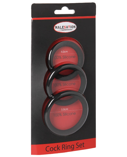 Malesation Penis Enhancement Cock Ring Set Ergonomic Silicone Hypoallergenic for Comfortable Support