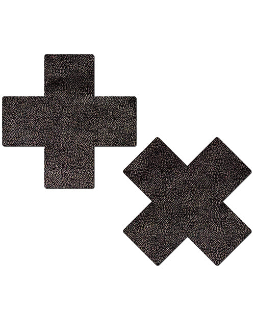 Pastease Black Liquid Cross Pasties – Self-Adhesive Lingerie Accents