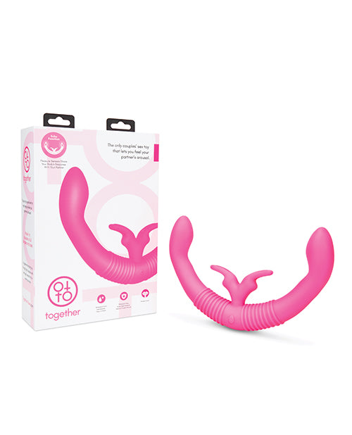 Together Couples Vibrator Pink W-shape Echo Function Body-safe Silicone for Interactive Pleasure
