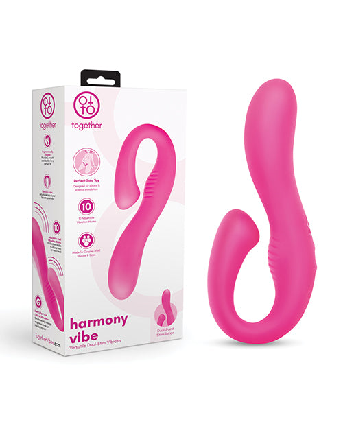 Together Vibrator Dual-Stim Silicone Waterproof Rechargeable Vibrator with 10 Vibration Modes for Internal and External Stimulation