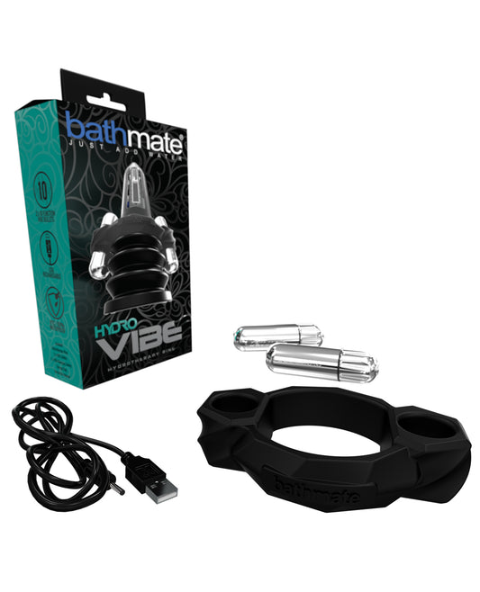 Bathmate Hydro Vibe Pump Vibrator - Black, Silicone, USB Rechargeable