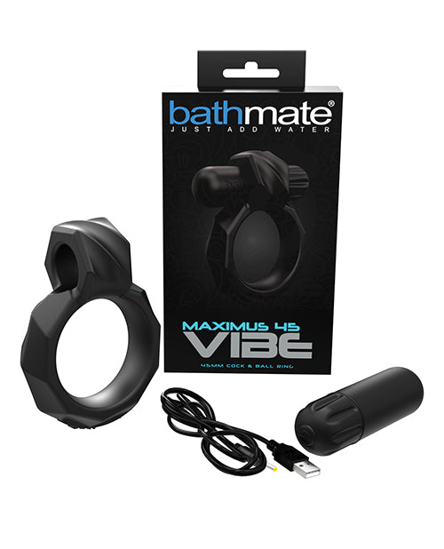 Bathmate Penis Enhancement Cock Ring with 10 Vibration Patterns and Waterproof Design for Couples Pleasure