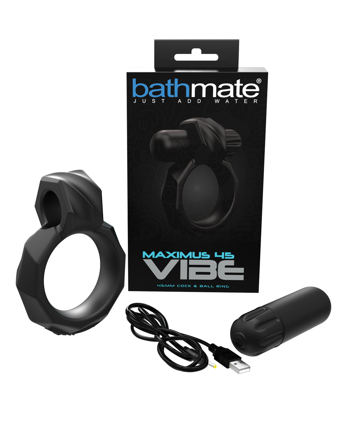 Bathmate Maximus Vibe 45 Cock Ring - Black