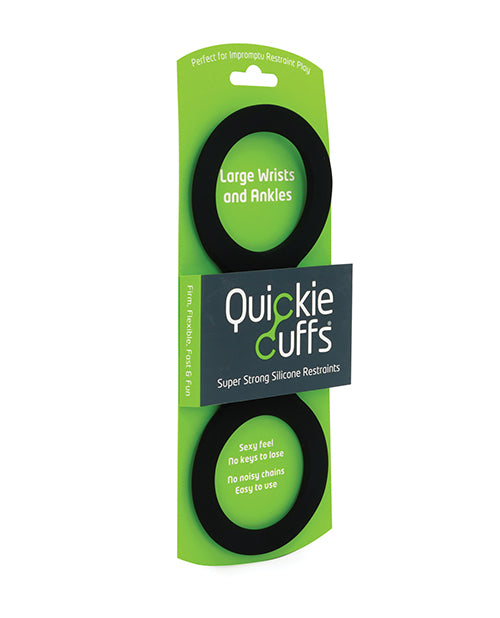 Quickie Cuffs Large Black Silicone Bondage Restraints