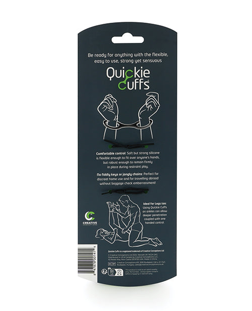 Quickie Cuffs Large Black Silicone Bondage Restraints