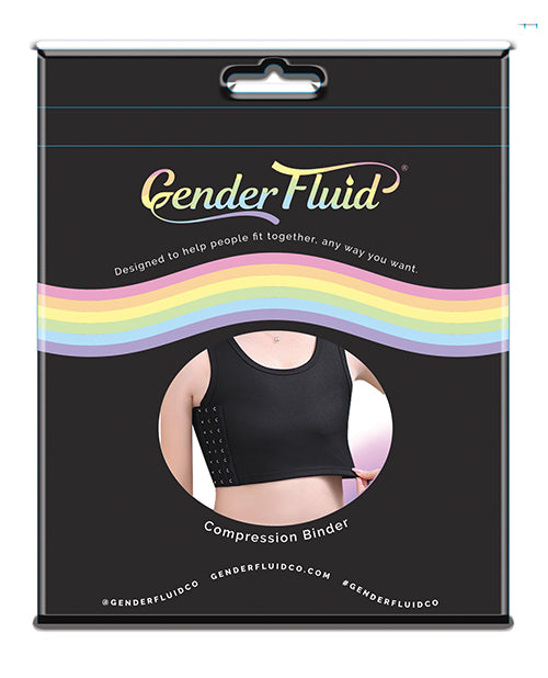 Gender Fluid chest compression binder adjustable mesh black unisex fit for transgender and non-binary comfort