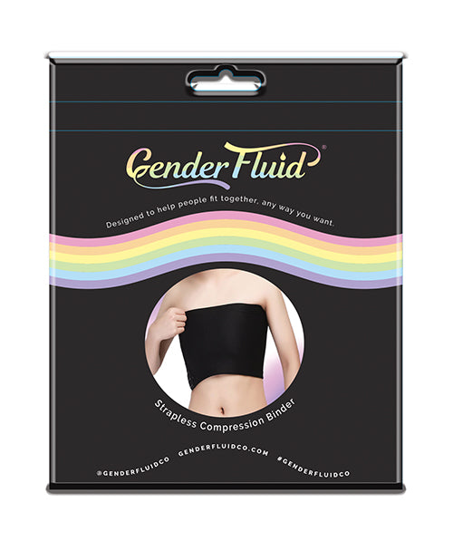 Gender Fluid Strapless Chest Compression Binder with Adjustable Side Closure and Clear Straps for Chest Flattening