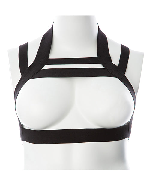Gender Fluid Black Harness Ultra Stretch Elastic for Unisex Fashion Statement Accessory