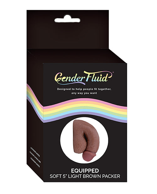 Gender Fluid Soft Packer in Light Brown with Realistic Head Flat Base for Everyday Comfort and Gender Affirmation